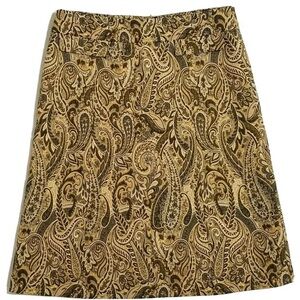 Sweet Express Paisley Tan & Brown A-Line Skirt, Sz 4!